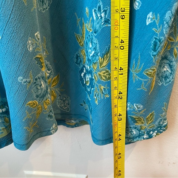 Vintage Floral Blue midi Dress size s but fits like medium - Picture 7 of 8